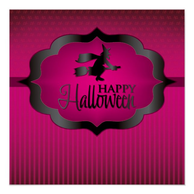 Halloween pink witch poster (Front)
