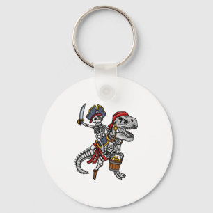 Halloween Pirate Dinosaur Skeleton Key Ring