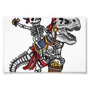 Halloween Pirate Dinosaur Skeleton Photo Print