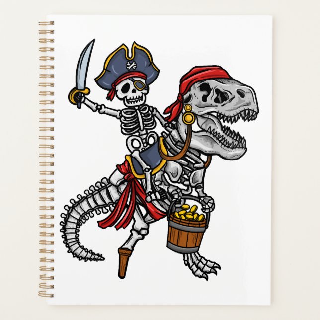 Halloween Pirate Dinosaur Skeleton Planner (Front)