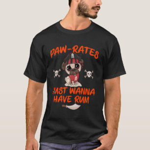 Halloween Pirate Dog Puppy Skulls Cross Bones Eye T-Shirt