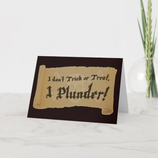 Halloween Pirate Plunder Card (Front)
