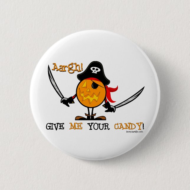 Halloween Pirate Pumpkin 6 Cm Round Badge (Front)