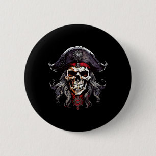 Halloween Pirate Skull 6 Cm Round Badge