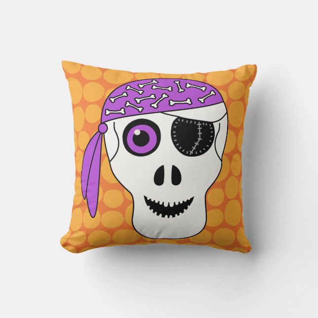 Halloween Pirate Skull Cushion (Front)