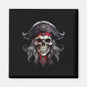 Halloween Pirate Skull Magnet