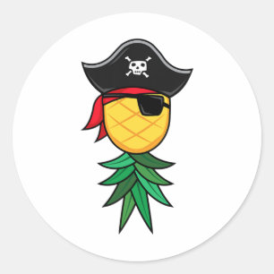 Halloween Pirate Upside Down Pineapple Swingers Li Classic Round Sticker