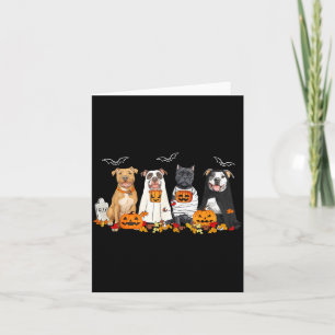 Halloween Pitbull Ghost Dogs Card