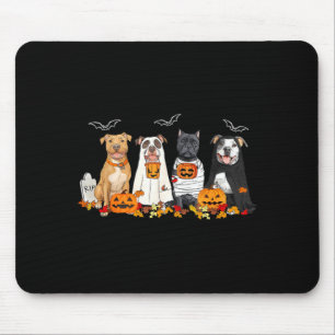 Halloween Pitbull Ghost Dogs Mouse Pad