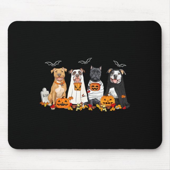 Halloween Pitbull Ghost Dogs Mouse Pad (Front)