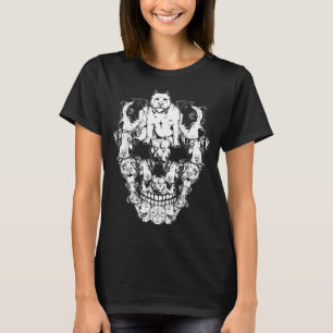 Halloween Pitbull Skull Skeleton Pitbull Dog T-Shirt