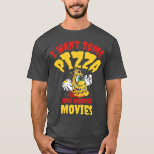Halloween Pizza Monster Scary Pizza Lover Food T-Shirt