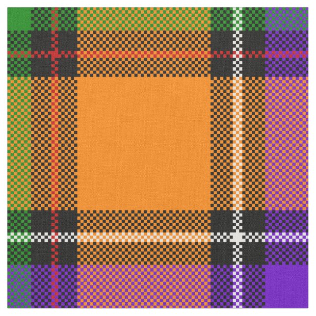 Hallowe'en Plaid Fabric (Close Up)