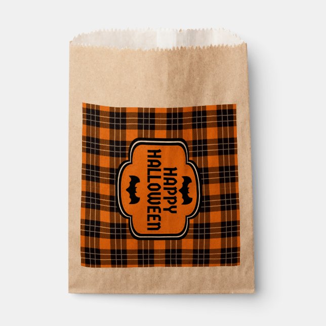 Halloween Plaid Pattern Favour Bag (Front)