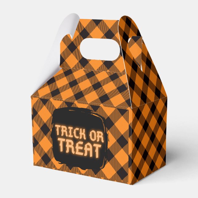 Halloween Plaid Pattern Favour Box (Front Side)