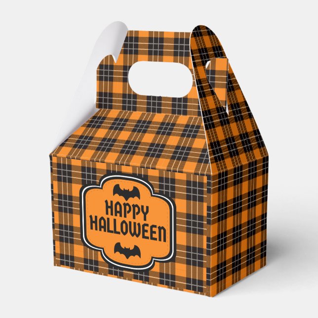 Halloween Plaid Pattern Favour Box (Front Side)