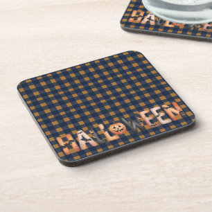 Halloween Plaid Pumpkin Coaster