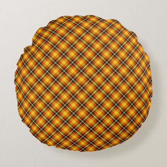 Halloween Plaid Round Cushion (Front)