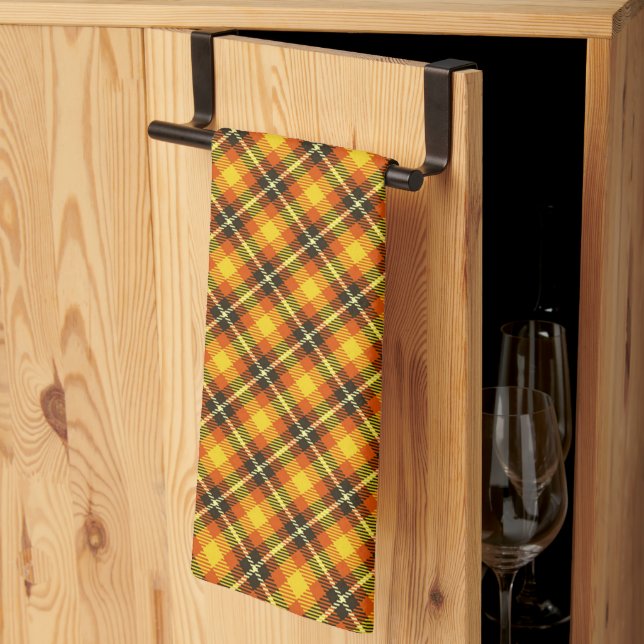 Halloween Plaid Tea Towel (Thirds Fold)