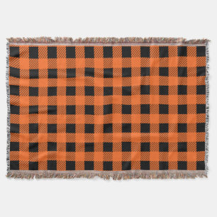 Halloween Plaid Throw Blanket