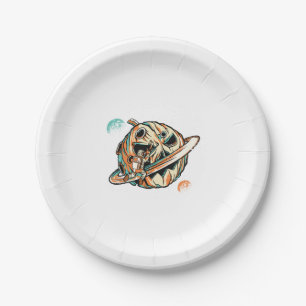 Halloween Planet Paper Plate