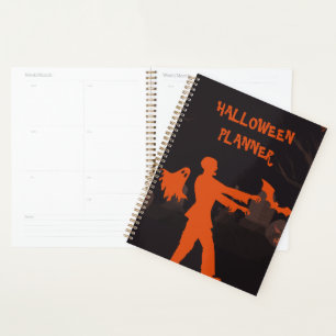 Halloween Planner Zombie Haunted Cemetery Notebook