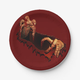 Halloween Plates Festive Zombie Girl Paper Plates