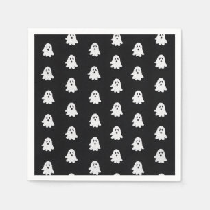 Halloween Playful White Ghost Black Festive Napkin