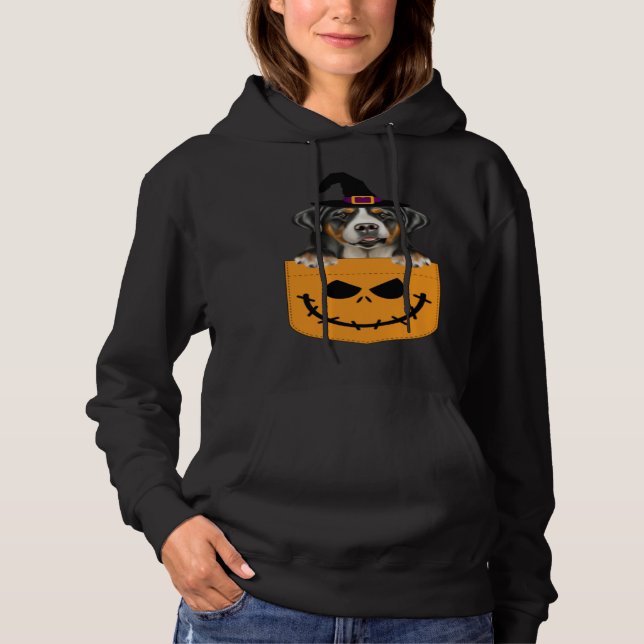 Halloween Pocket Greater Swiss Mountain Dog Jack O Hoodie (Front)