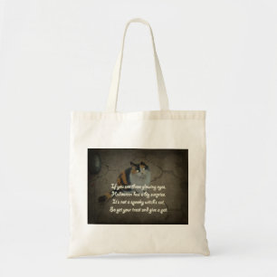 Halloween Poem - Calico Cat Tote Bag