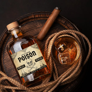 Halloween Poison Decor, Apothecary Label Bottle