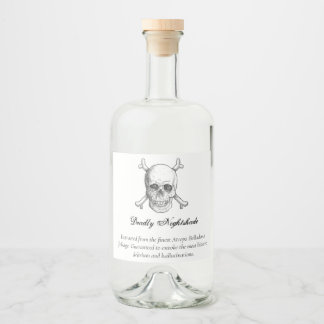 Halloween Poison Liquor Bottle Label