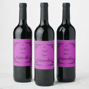 Halloween Poison Purple Personalised Wine Label