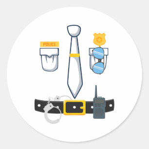 Halloween Police Officer Costume Classic Round Sticker