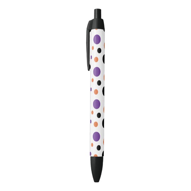 Halloween Polka Dots Black Ink Pen (Top (Vertical))