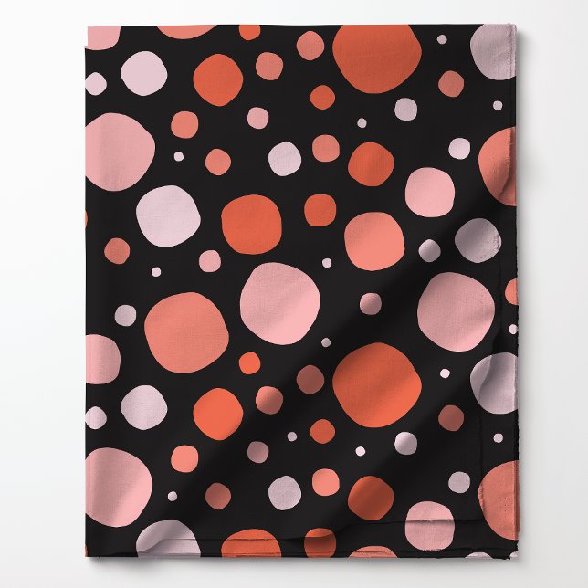 Halloween Polka Dots On Black Pattern Fabric (Creator Uploaded)