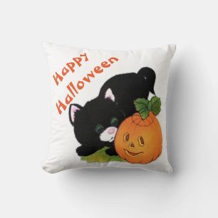 Halloween Polyester Throw Pillow/Black Cat Cushion