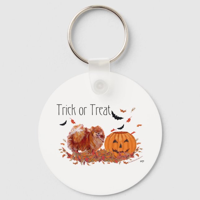 Halloween Pomeranian Key Ring (Front)
