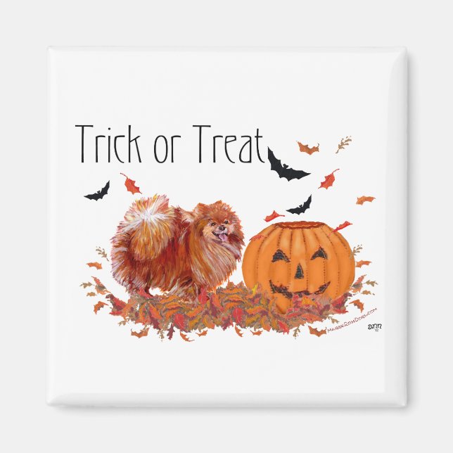 Halloween Pomeranian Magnet (Front)