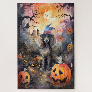  Halloween Poodle With Pumpkins Scary Jigsaw Puzzle