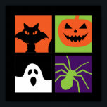 Halloween Pop Art Pumpkin Black Cat Spider Ghost Poster<br><div class="desc">Pumpkin Black Cat Spider and Ghost Vintage Halloween Pop Art. Funny Halloween costume design to wear when you go Trick or Treat. This creepy and freaky merchandise is great for a spooky night Halloween party with scary ghost or horror movie theme. Go well with your Halloween decoration of Jack O...</div>