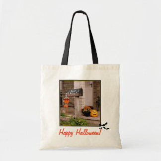 'Halloween Porch' Budget Canvas Tote Bag