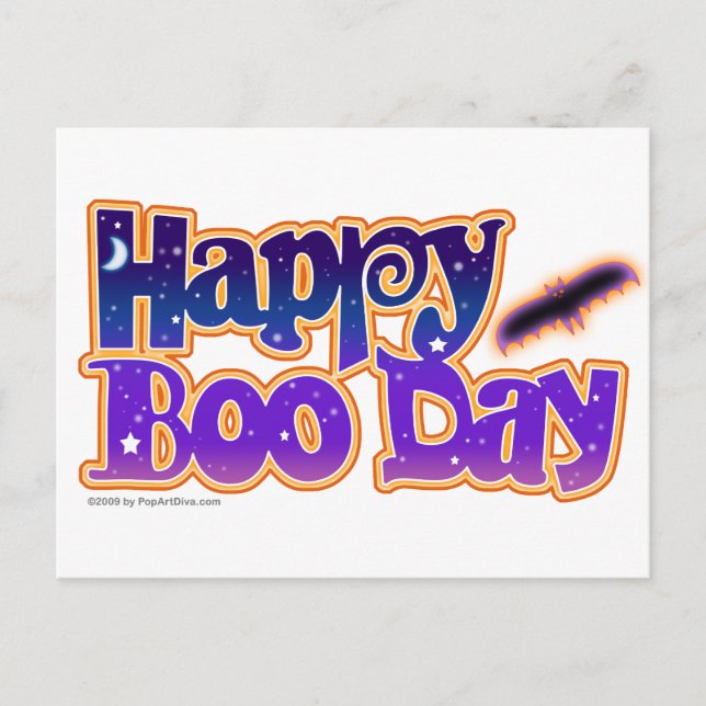 Halloween Post Cards - Happy Boo Day Art (Front)