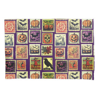 Halloween Postage-Stamp Pattern Pillowcase