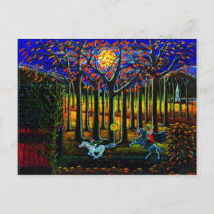 Halloween,postcard,Headless,Horseman,Sleepy,Hallow Postcard