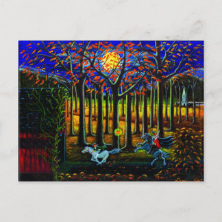 Halloween,postcard,Headless,Horseman,Sleepy,Hallow Postcard