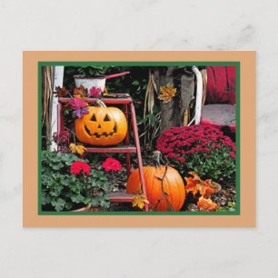 HALLOWEEN POSTCARD/SMILING PUMPKIN/HAPPY HALLOWEEN POSTCARD