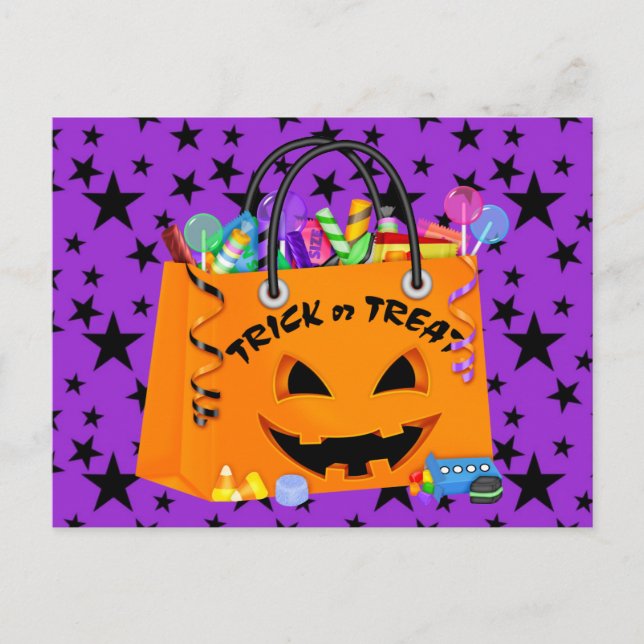 Halloween Postcard Trick or Treat Invitation (Front)