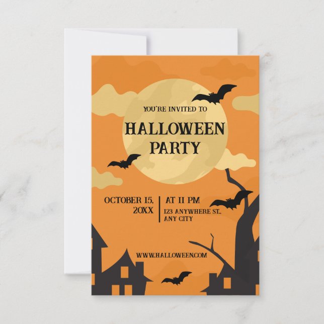Halloween Poster Orange  Invitation (Front)