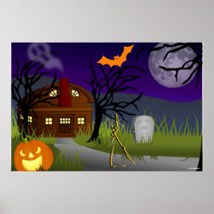 HALLOWEEN POSTERS - HAUNTED MANSION - WALL ART